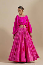 CROPTOP SKIRT GULABI