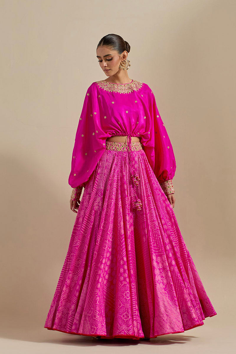 CROPTOP SKIRT GULABI