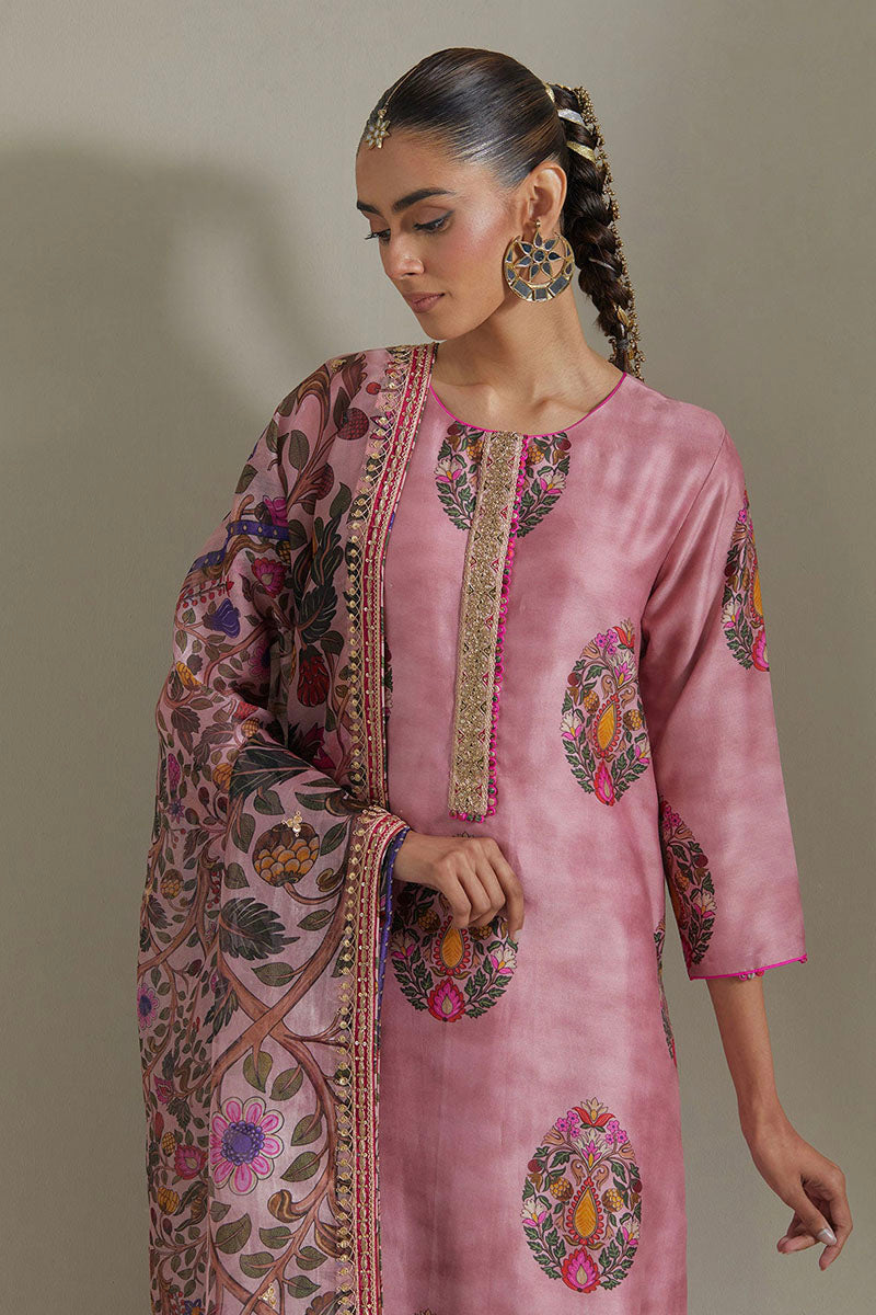 KURTA PANT DUPATTA DUSKY PINK