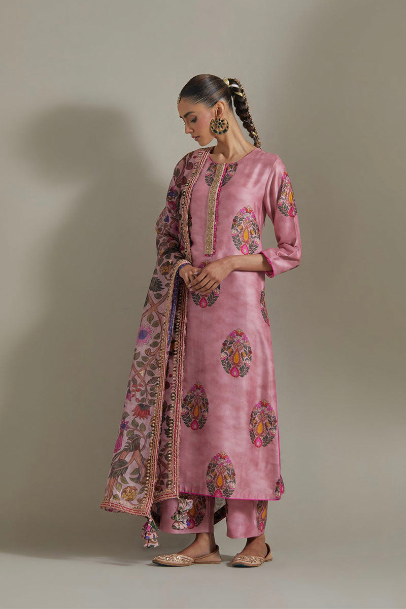 KURTA PANT DUPATTA DUSKY PINK