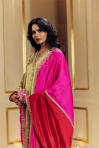 KURTA PANT DUPATTA GREEN-PINK GOLD-GREEN