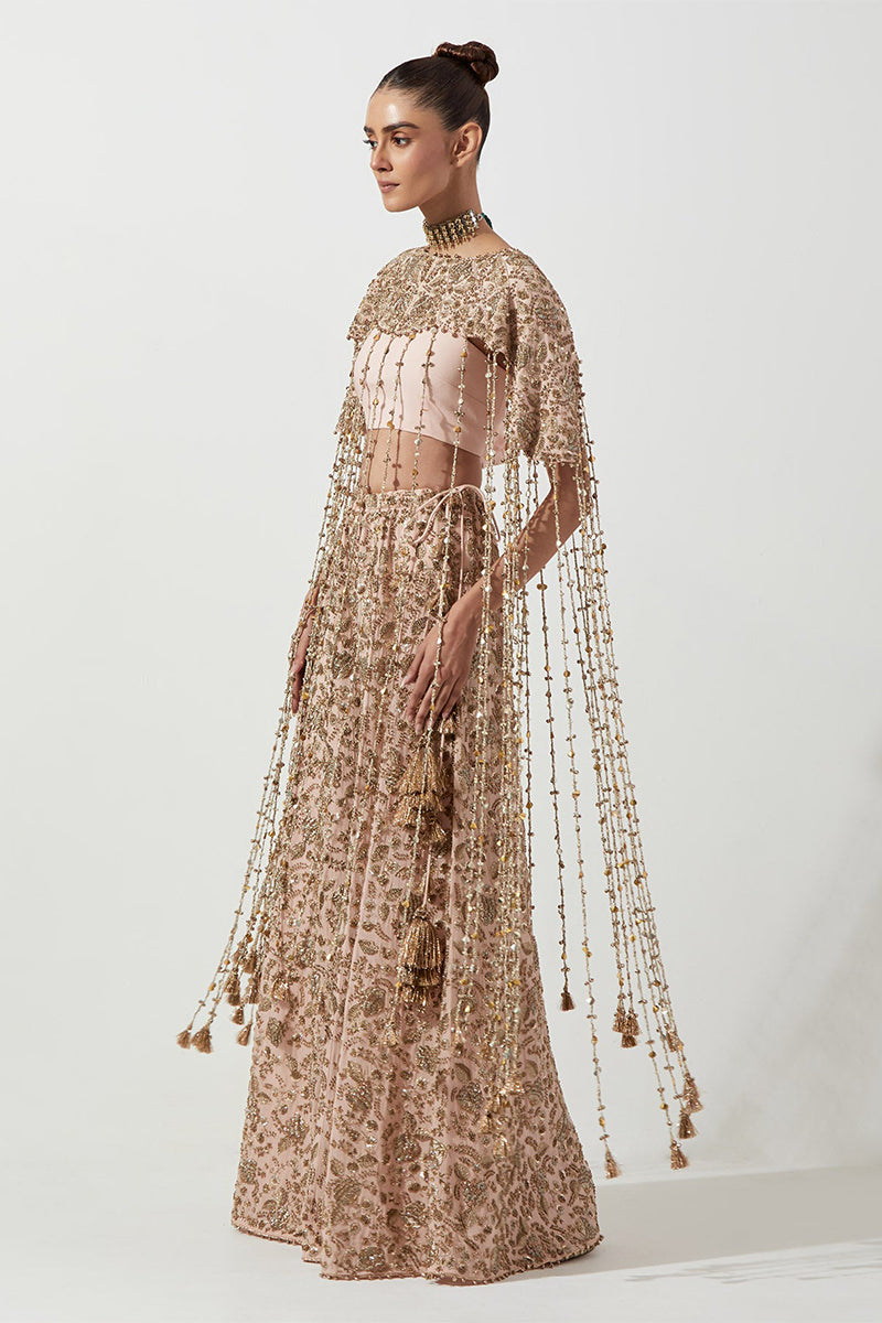 BIB BUSTIER SHARARA BLUSH PINK