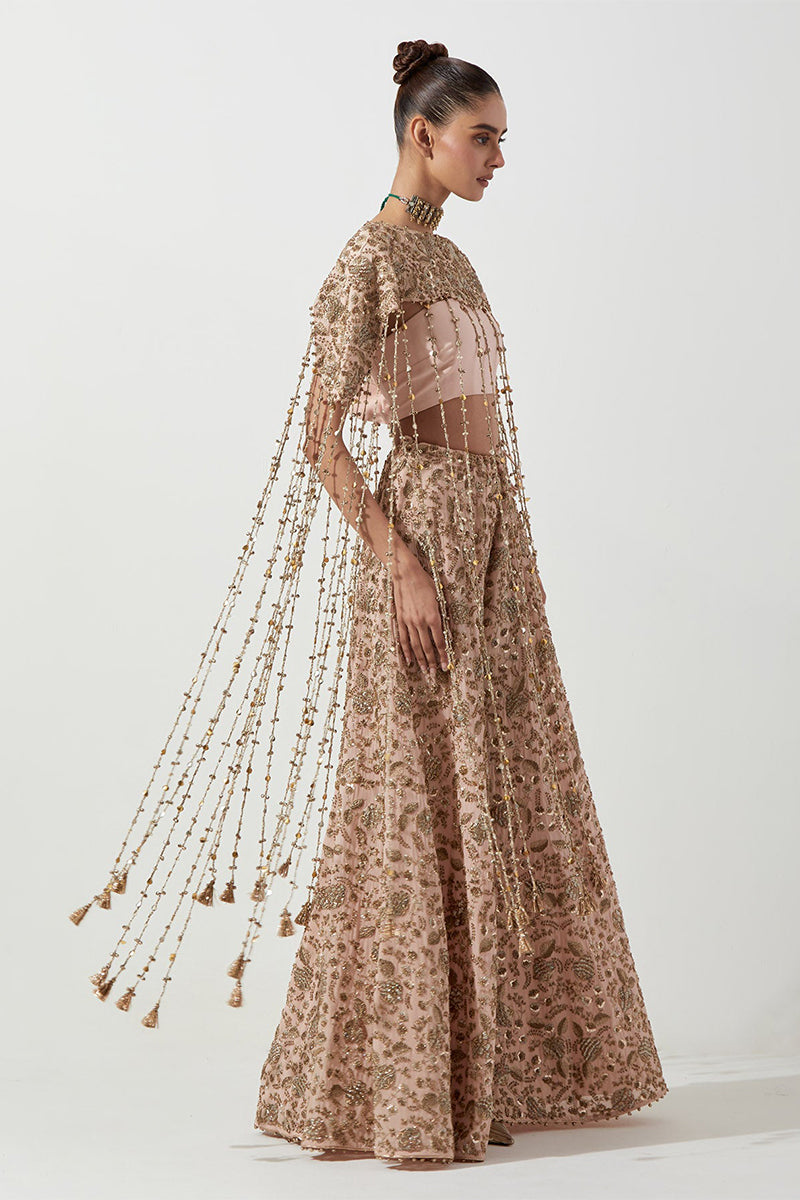 BIB BUSTIER SHARARA BLUSH PINK