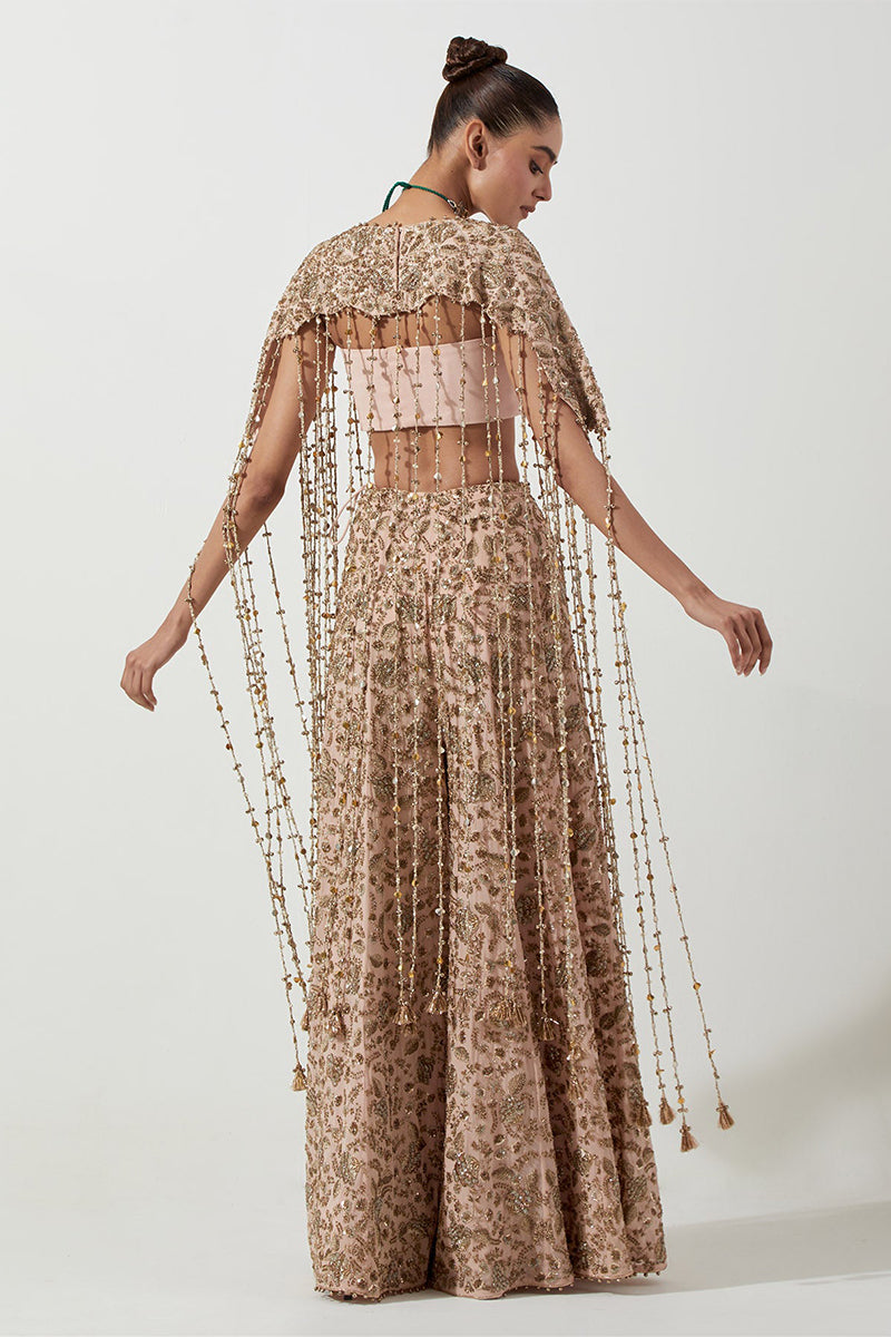 BIB BUSTIER SHARARA BLUSH PINK