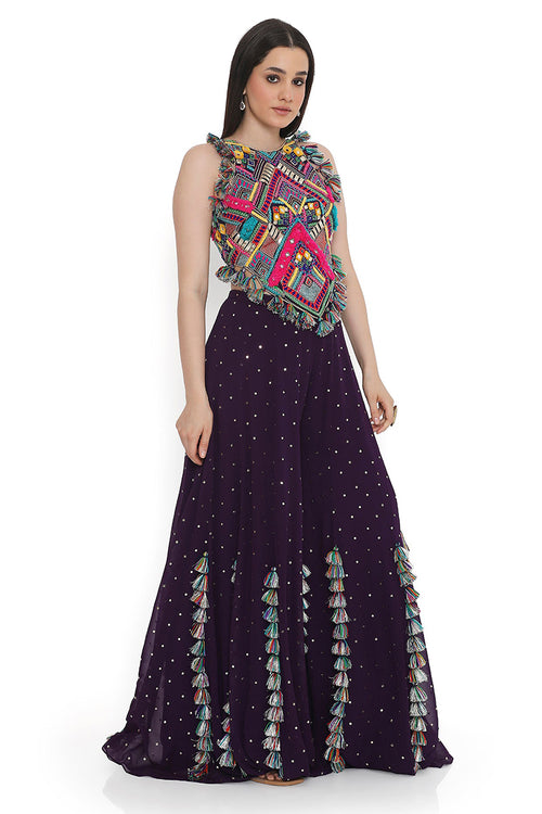 CHOLI SHARARA PURPLE