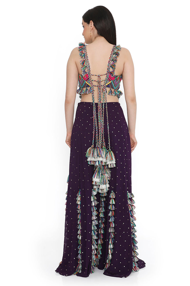CHOLI SHARARA PURPLE