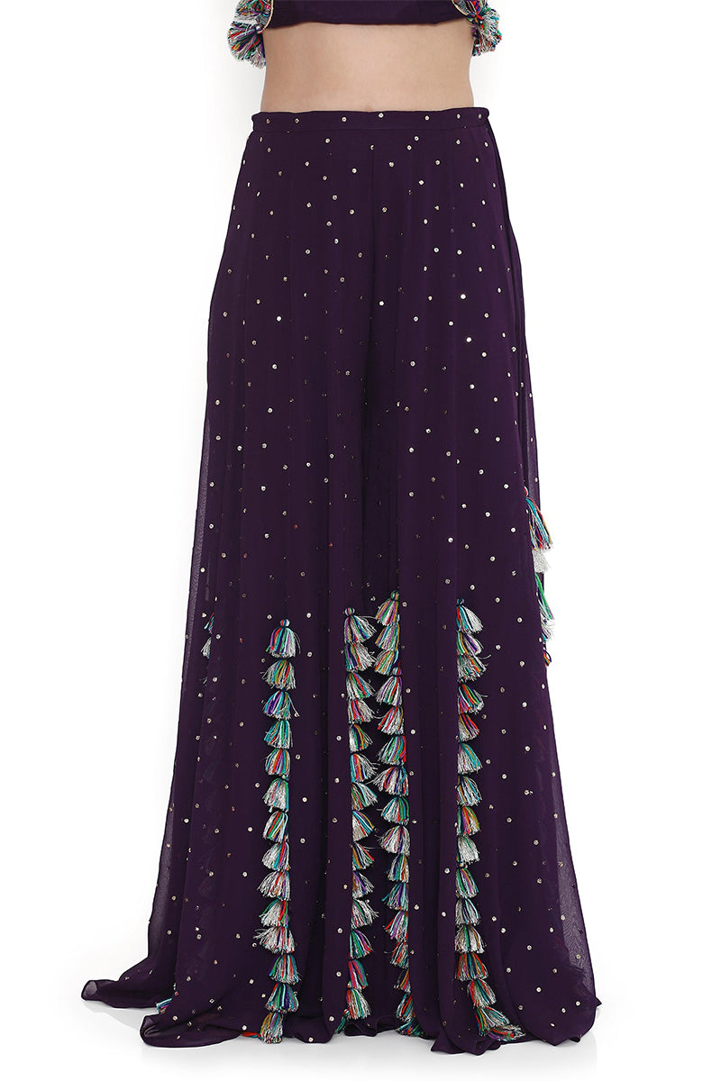 CHOLI SHARARA PURPLE