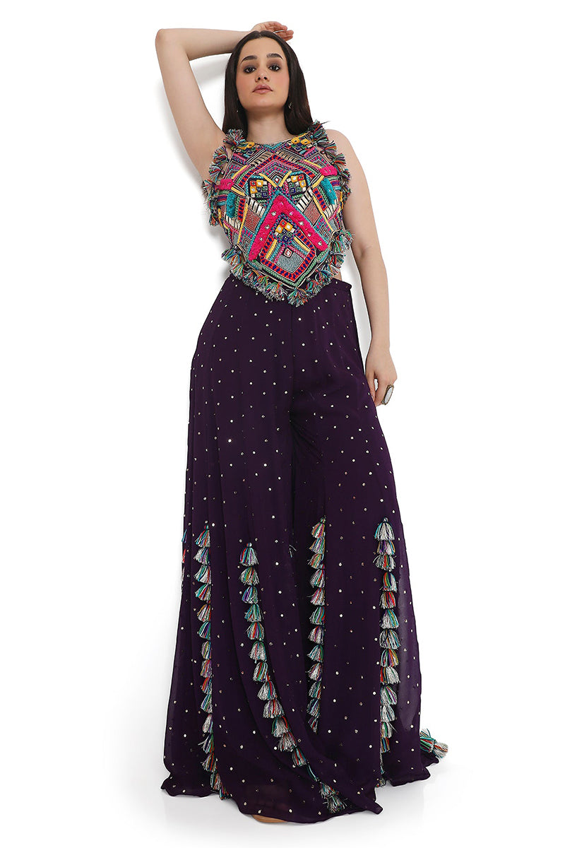 CHOLI SHARARA PURPLE