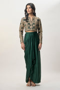 Dhoti Skirt Blouse Green