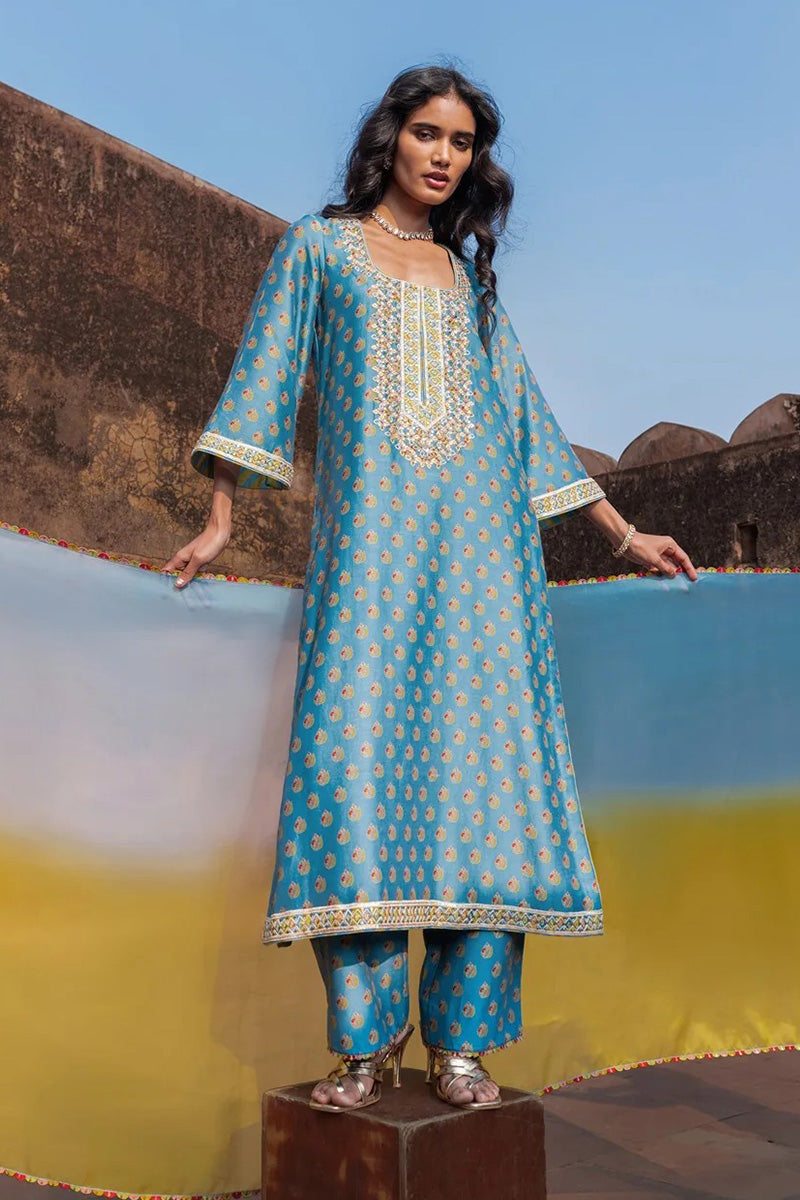 Kurta Pant Dupatta Mist Blue