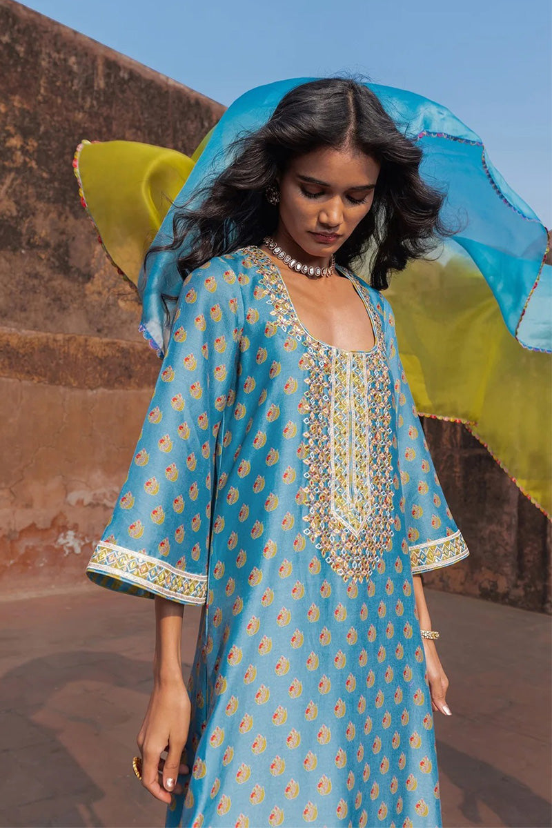 Kurta Pant Dupatta Mist Blue