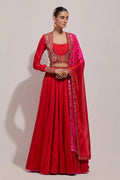 Lehenga Blouse Dupatta Red