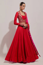 Lehenga Blouse Dupatta Red