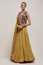 Lehenga Blouse Dupatta Purple-Green