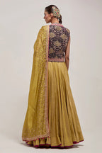 Lehenga Blouse Dupatta Purple-Green