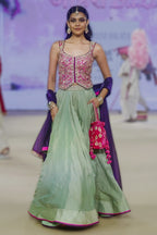 Lehenga Blouse Dupatta Sage-Green Purple