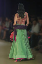 Lehenga Blouse Dupatta Sage-Green Purple