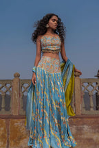 Skirt Blouse Dupatta Mist Blue