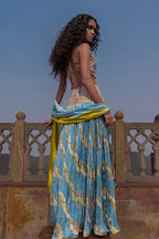 Skirt Blouse Dupatta Mist Blue