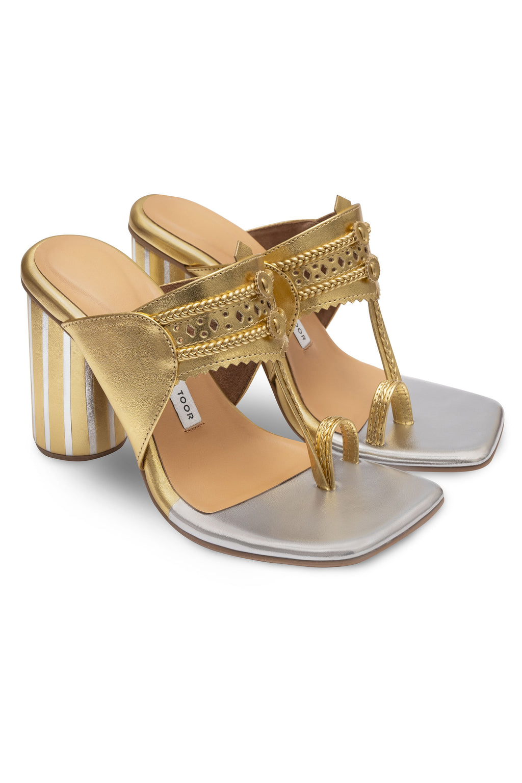 Gold Block Heels