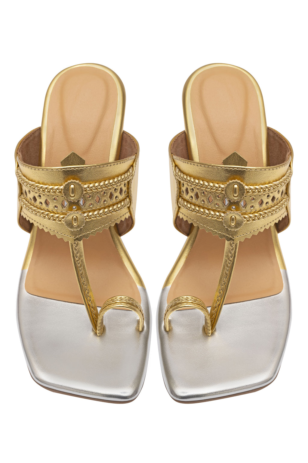 Gold Block Heels