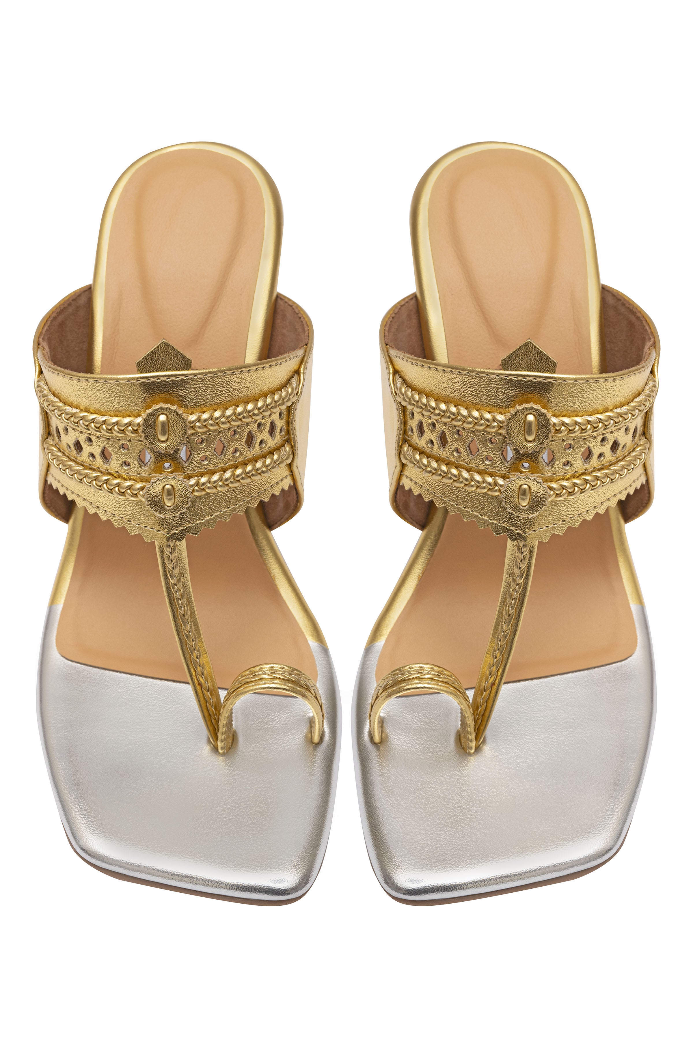 Gold Block Heels