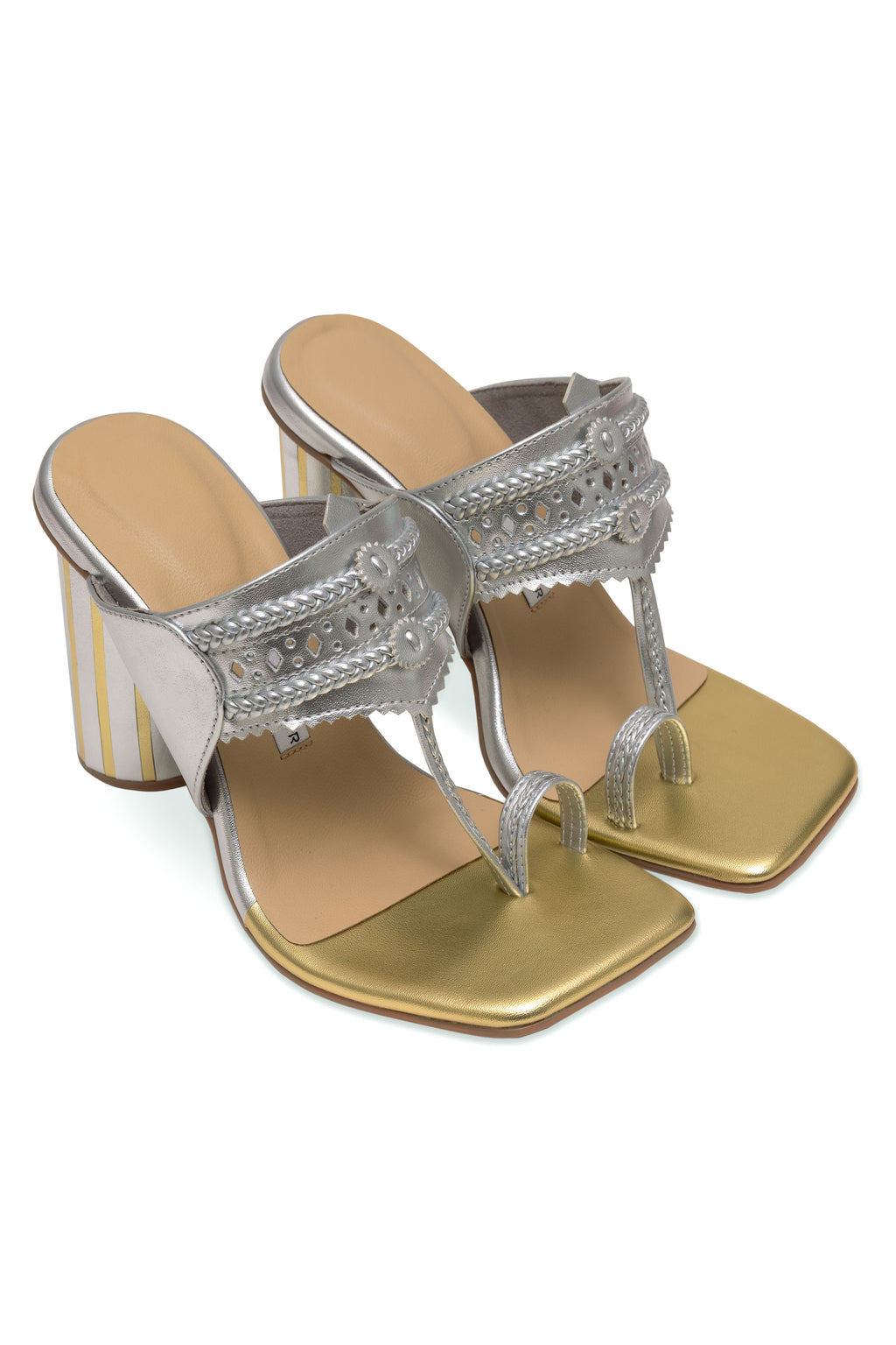 Silver  Block Heels