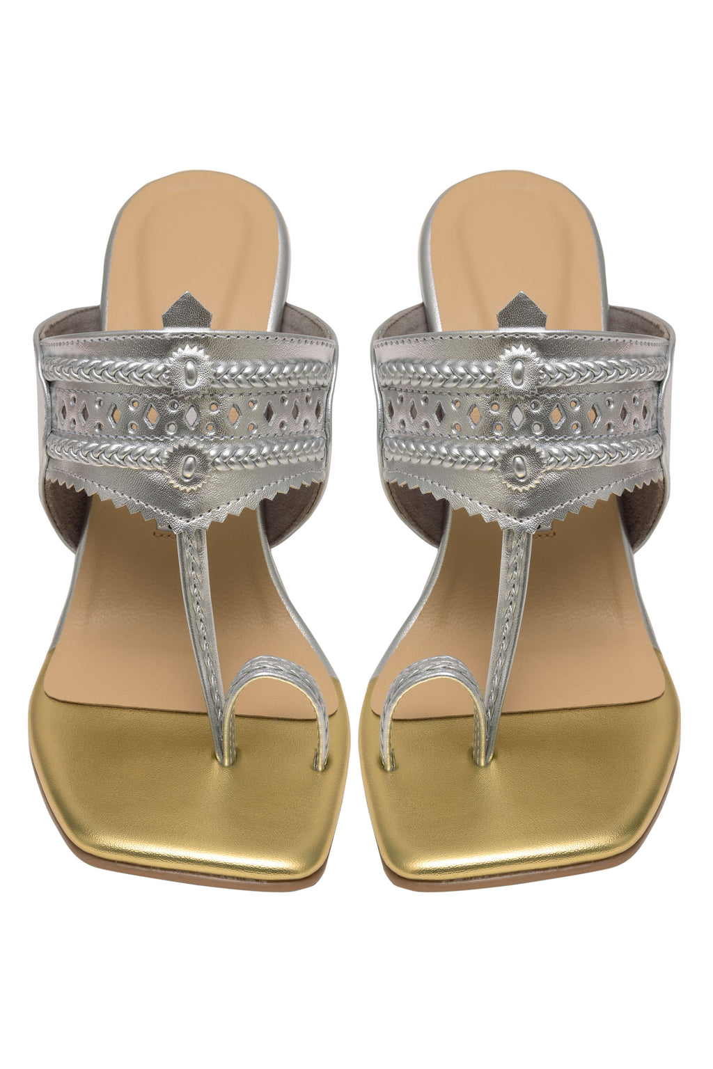 Silver  Block Heels