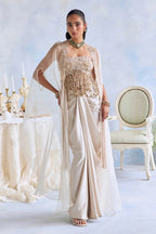 Cape Blouse Drape Ivory