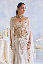 Cape Blouse Drape Ivory