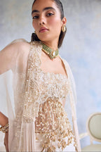 Cape Blouse Drape Ivory