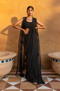 DRAPE SAREE BLOUSE JACKET BLACK