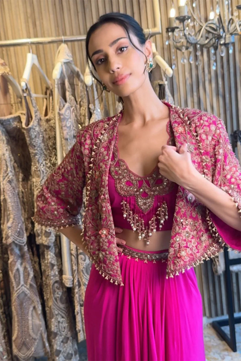 Jacket Blouse Skirt Pink