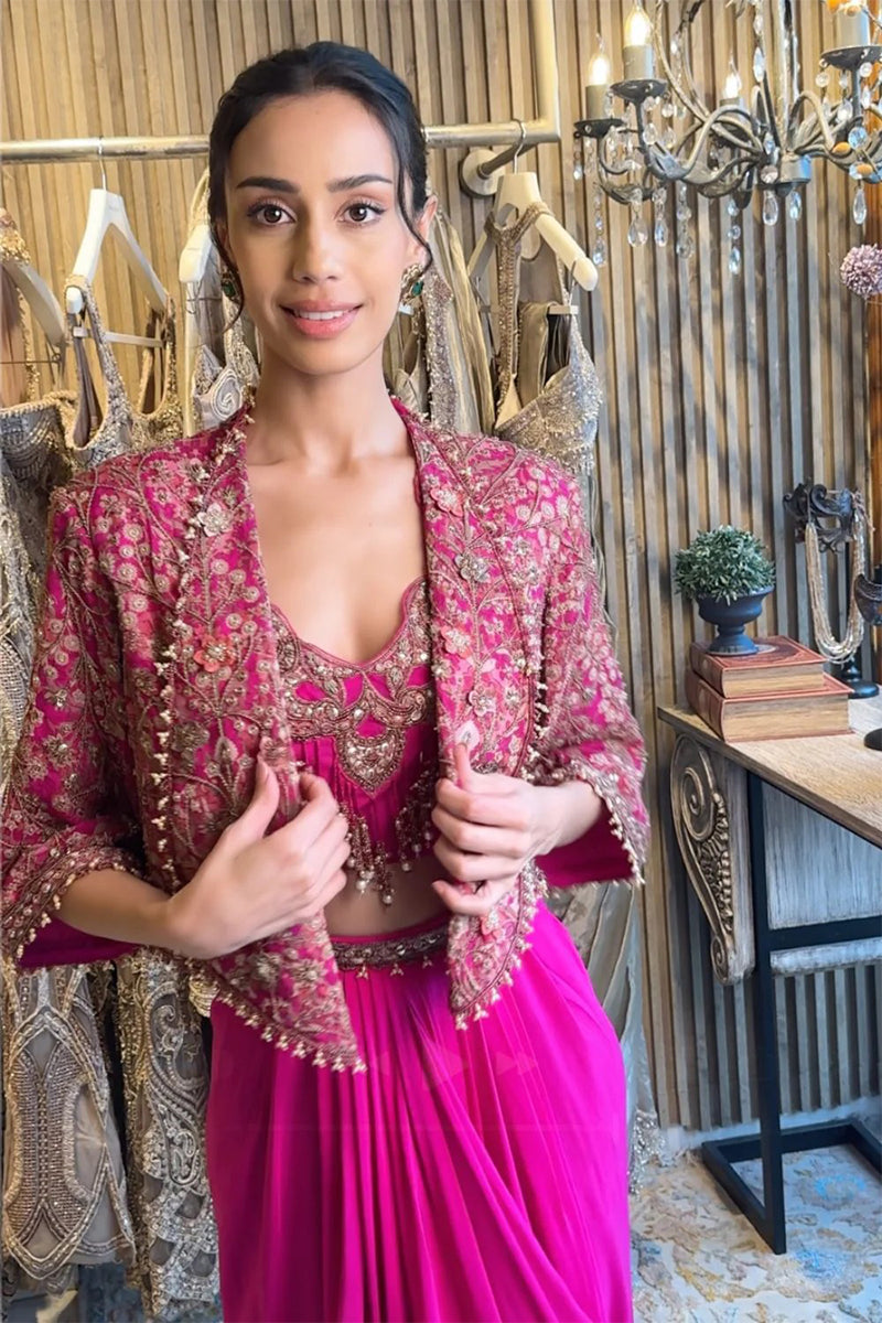 Jacket Blouse Skirt Pink