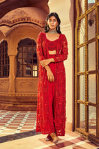 JACKET BUSTIER PANT RED
