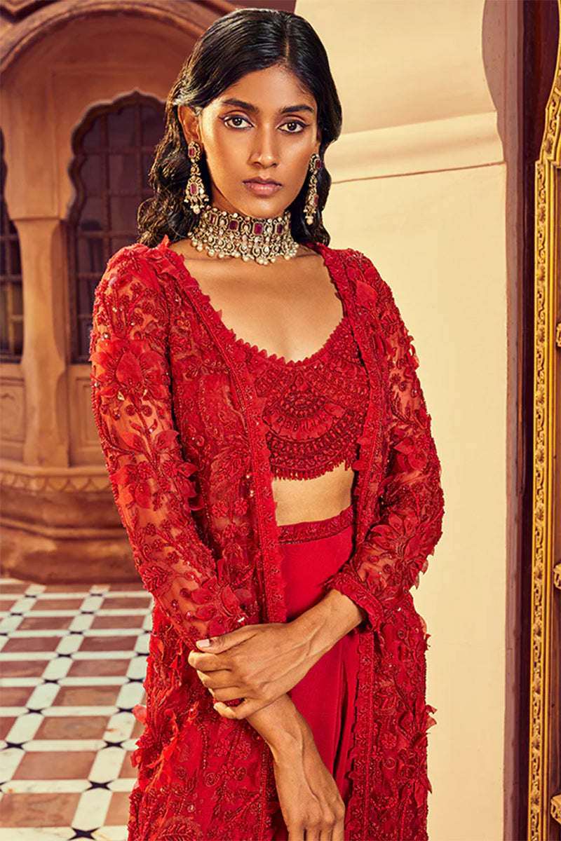 JACKET BUSTIER PANT RED