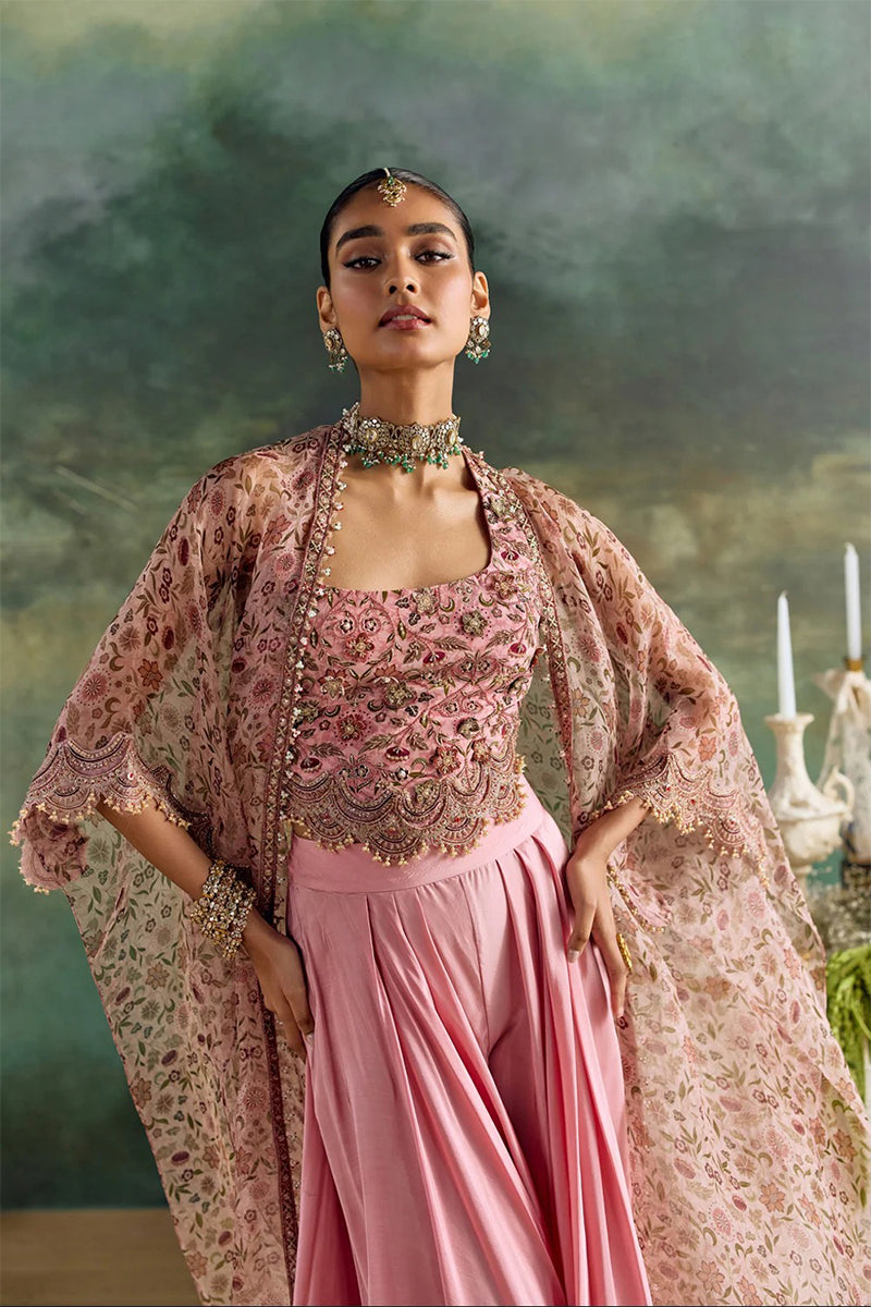 Jacket Blouse Plazzo Petal Pink
