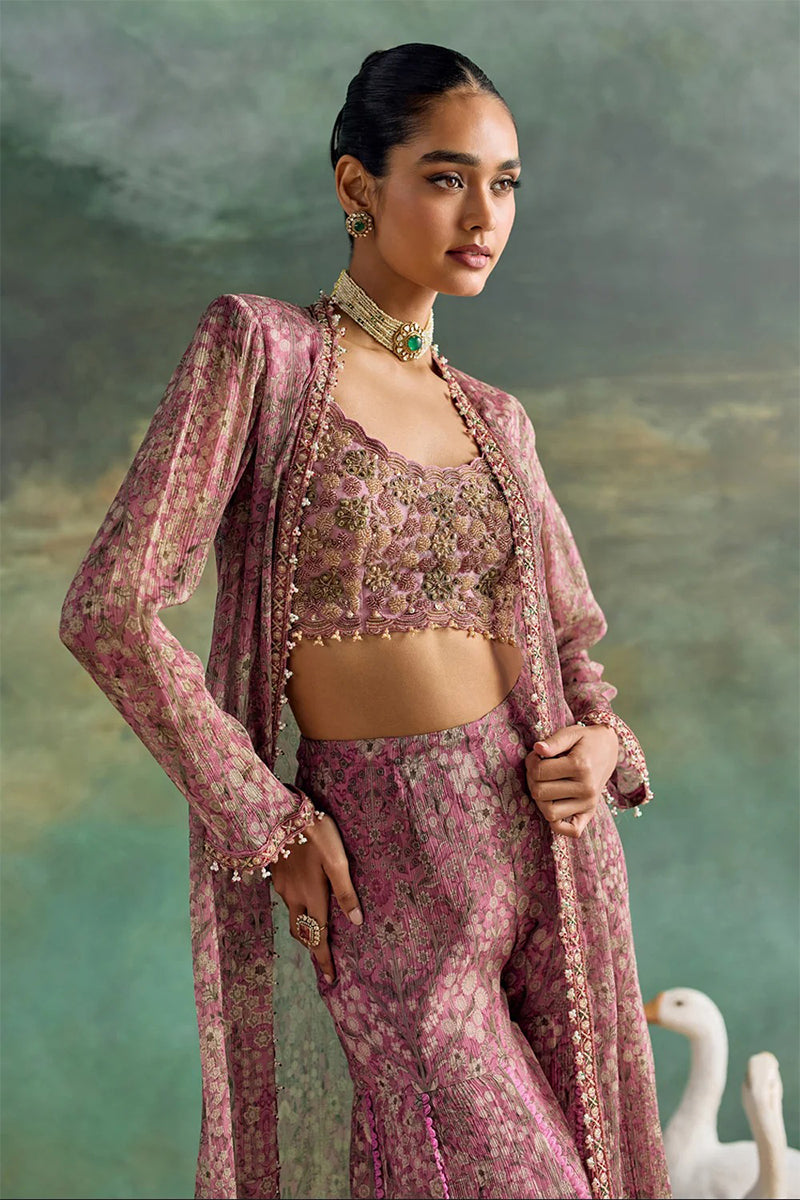 Jacket Blouse Sharara Petal Pink