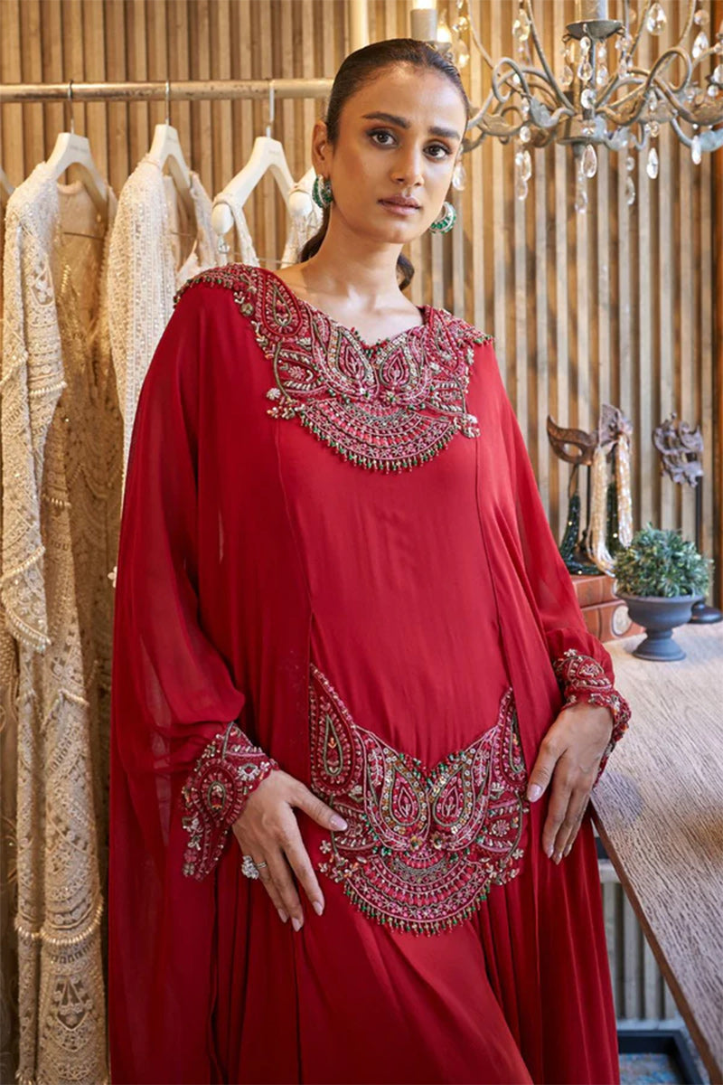 KURTA SLIP PANT RED