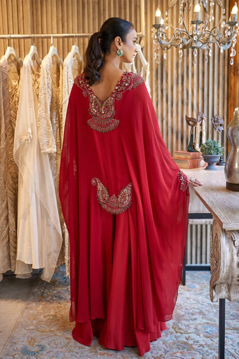 KURTA SLIP PANT RED