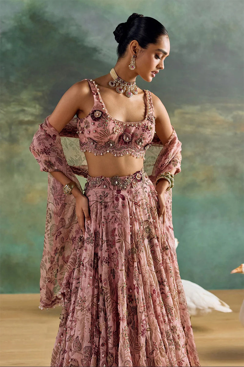 Lehenga Blouse Dupatta Petal Pink