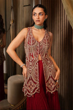 PEPLUM SHARARA RED