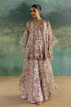 Peplum Sharara Cape Moonlight Ivory