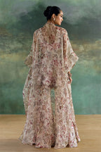 Peplum Sharara Cape Moonlight Ivory