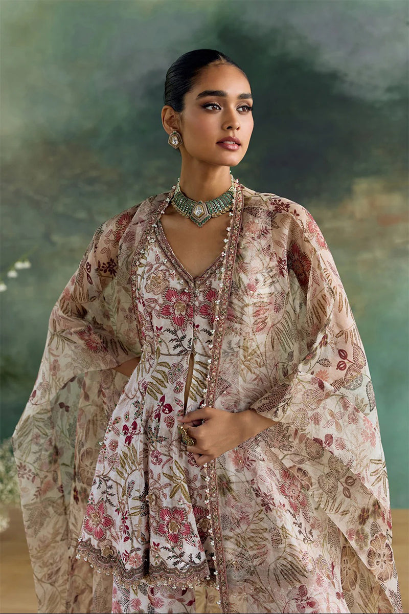 Peplum Sharara Cape Moonlight Ivory