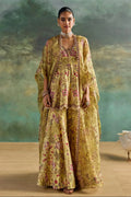 Peplum Sharara Cape Citric Lemon