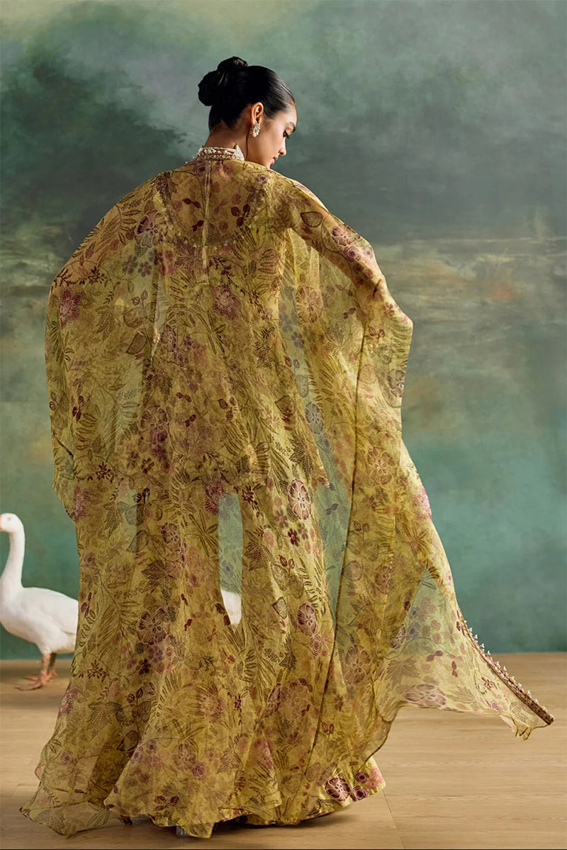 Peplum Sharara Cape Citric Lemon