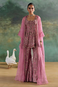 Peplum Sharara Cape Petal Pink