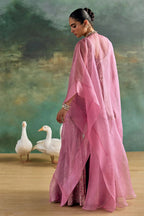 Peplum Sharara Cape Petal Pink