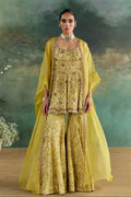 Peplum Sharara Cape Citric Lemon